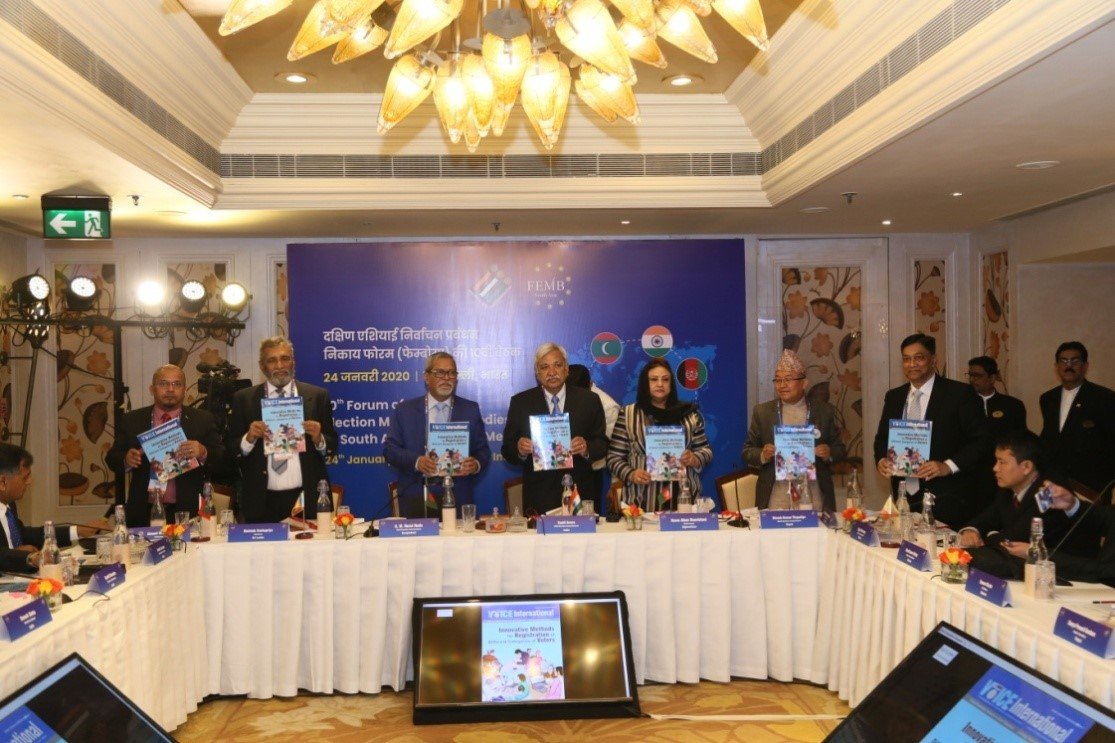 Mr. Sunil Arora along with the two Election Commissioners of India Mr. Ashok Lavasa and Mr. Sushil Chandra and Secretary General Mr. Umesh Sinha also launched the 10th  Issue of ECI’s magazine – ‘VOICE International’